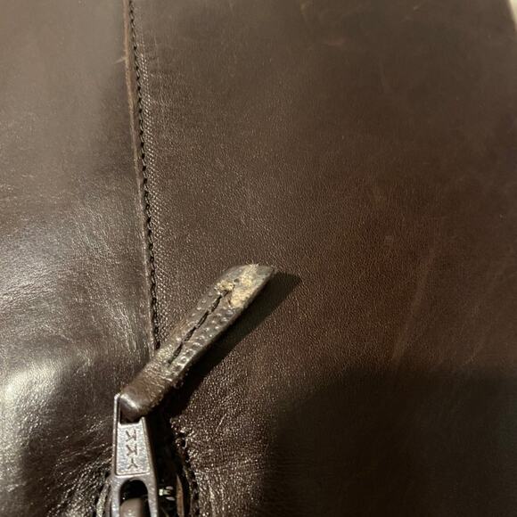 Dries Van Noten Brown Leather Side Zipper Chunky Heeled Tall Boots Women Sz 35.5 - Picture 7 of 11